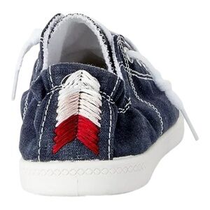 *MEDIUM WIDTH BLUE Time and Tru Women's Scrunch Back Slip-On Sneaker Sz Various